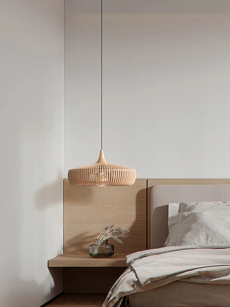 Wood Pendant Lights Modern Home Decor Living Room Ceiling Lighting Fixtures Walnut Wood
