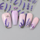 2 pcs Embossed Elegant Lavender Flowers Nail Florals Spring Summer Petals Nail Access