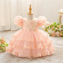 Toddler Bow Party Baby Girls Dress Elegant Tulle Flower Birthday Princess Dresses