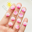 Mini Cartoon Pink Shell Resin Figurine Crafts Cabochon Ornament Jewelry Hairpin Making Accessories