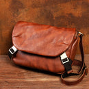 Functional Messenger Bag Men  Leather Shoulder Bag Retro Casual Vegetable Tanned Leather Messenger Bag