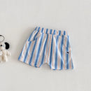 Baby Set Summer Boys' Breathable Labeling Shirt Children's Striped Shorts Two Piece Set