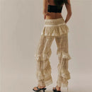 Women Lace Trim Bloomers Victorian Ruffle Pantaloons Cropped Bloomers Pants Lounge Pajama Bottoms