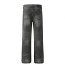 Retro Distressed Jeans Men Autumn Winter Loose Straight Denim Pants Men Trousers
