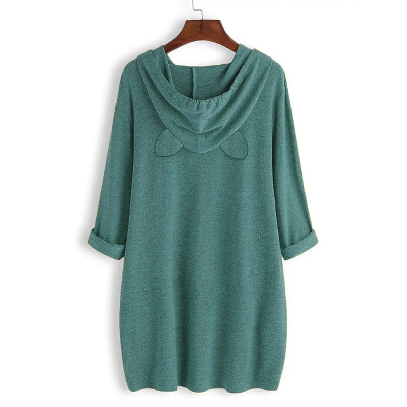 Hoodie Dress Sweatshirt Dress Women Casual Fleece Hooded Dress