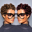 Short Pixie Curly Wigs Human Hair Chic Short Pixie Cut Human Hair Wig With Bangs Full Wigs