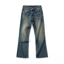 Men Jeans Flared Pants Kick Flare Denim Pants Bootcut Trousers Full Length Men Jeans