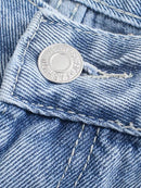 Women Denim Pants With Pocket Zipper High Waist Casual Trousers Spring Summer Female Basic Straight Jeans