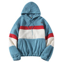 Fleece Hoodies Men Patchwork Hooded Sweatshirts Thicken Warm Oversized Hoodie Tops