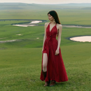 Dress for Women Holiday Flowy V-neck Sleeveless Split Maxi Long Summer Clothes