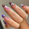 Glitter Almond Nail Tips French Press on Nail Full Cover Acrylic Wearable Simple Nail