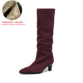 Boots Casual Warm Winter Autumn Shoes Concise Brand Retro Women Mid-calf Boots