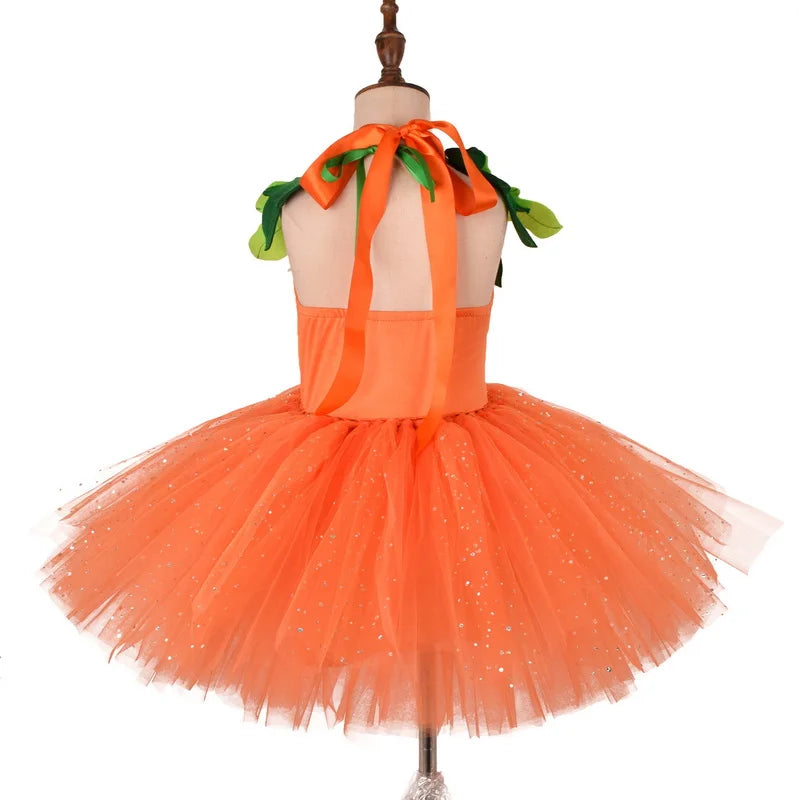 Halloween Child Cartoon Pumpkin Cosplay Costume Girls Set Kids Birthday Party Christmas Fancy Dresses