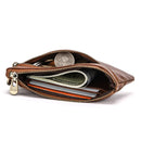 Genuine Leather Zipper Coin Wallets for Women Mini Coin Purse Key Organizer