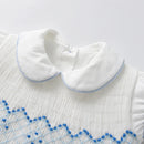 Embroidered White Dress for Baby Floral Hand Made Smocking Dresses Vintage Spanish Girls Toddler Frock