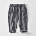 Summer Linen Straight Leg Casual Pants Men's Loose Fit Seven-Quarter Length Breathable