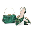 Studded Pointed-Toe High Heel Shoes & Matching Bag Set Stylish and Comfortable Footwear for Women