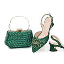 Studded Pointed-Toe High Heel Shoes & Matching Bag Set Stylish and Comfortable Footwear for Women