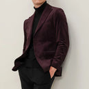 Spring Men Smart Slim Red Corduroy Blazer Coat Blazers Coats