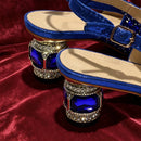 Gold Color Thin Heels Pointed Toe Crystal Design Ladies Shoes Matching Bag Set For Women Pump
