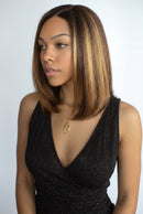 Highlight Brown Straight Bob Wig Human Hair Short Straight Bob Natural Look