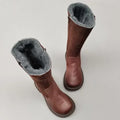 Winter Boots Wide Toe Women's Shoes Natural Wool Genuine Leather Long Noses Knight Boots