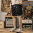 Men’s Casual White Cargo Shorts with Pockets – Summer Streetwear