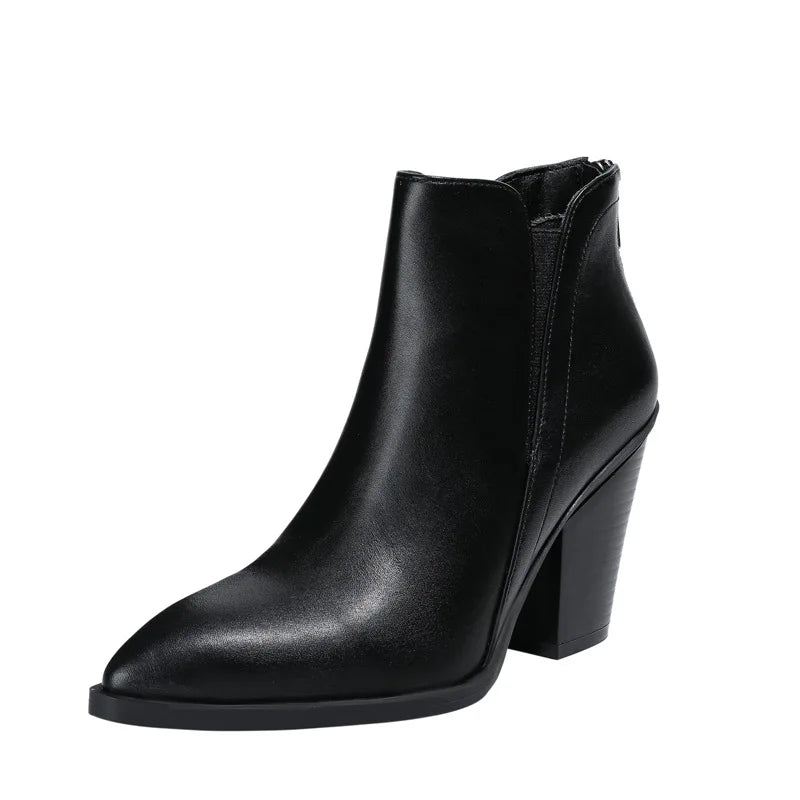 Leather Ankle Boots Autumn Shoes For Women