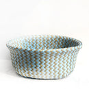 Boho Decor Striped Wicker Storage Baskets Handmade Patchwork Seaweed Flower Belly Garden Flower Pot