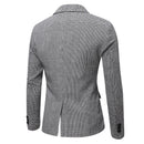 Elegant Men Suits Jackets Vintage Double Breasted Plaid Dress Coat for Men Formal Blazers