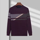 BROWON New Arrival Mens Clothes 2025 Autumn and Winter Fleece Warm Thickened Sweater Chenille Patchwork O-Neck Sweater Pullovers