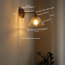 Wall Lamp Sconce Glass Balcony Bedroom Bathroom Mirror Light Fixtures Copper Nordic Lampe De Chevet