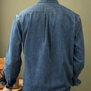 Denim Shirt Long Sleeve Shirt Retro Shirt British Versatile Casual Shirt
