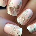 Nail Short Square Head False Nails Press on Nails Art Full Cover Manicure Tips
