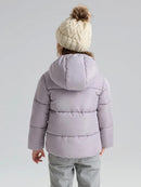 Little Girls Puffer Winter Jacket Toddler Girls Faux-Down Fleece Lined Mid-Weight Cute Water-Resistant Coat