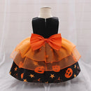 Dress Toddler Orange Black Performance Costume Baby Girls Halloween Pumpkin Kids Dress