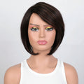Mannequin head with a brown wig on a white background, Obroi