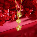 Women Light Luxury Super Flash Plum Blossom Set Female Plum Blossom Bracelet Necklace Earring Set