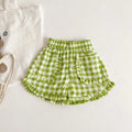 Girls Shorts Plaid Pants for Kids Summer Children Lace Shorts Toddler Casual Trousers Baby Clothing