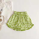 Girls Shorts Plaid Pants for Kids Summer Children Lace Shorts Toddler Casual Trousers Baby Clothing