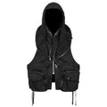 Summer Men Dark Tide Youthful Original Design Punk Pocket Hooded Chic Tie-Dye Loose Vest