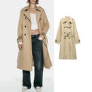 Women's Trench Coat Autumn Fashion With Belt Trench Coat For Women Double Breasted Long Jacket Women's Windbreaker