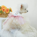 Female Tulle Dresses Ribbon Bow Dog Clothes For Small Medium Dogs Party Skirt Pet Apparels