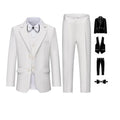 Gentleman Kids White Suit Children Slim Jacket Vest Pants Dress Boys