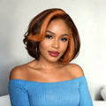 8 Inch Ginger Bob Wig 13x4 Lace Front Human Hair Wigs Short Bob Wig 180% Density Pre Plucked for Women