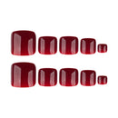 24Pcs Summer Red Toenails Manicure for Women Press On Toe Nails Detachable False Nails