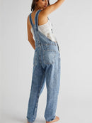 Denim Overalls for Women Loose Fit Classic Bib Casual Jean Stretchy Denim Overall Jumpsuit