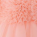 Close-up of pink ruffled fabric texture, Obroi