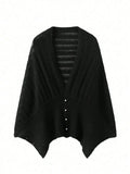 Black cardigan with textured pattern on a white background, Obroi