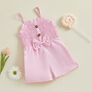 Kids Baby Girl Summer Jumpsuit Sleeveless Spaghetti Romper Shorts Infant Playsuit 1-5T